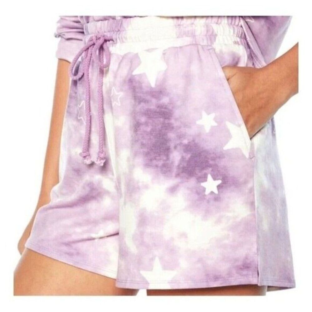 Wildfox Women Relaxed Fit Super Soft Sweatshirt And Short Lounge Set  2XL Purple - Picture 6 of 7